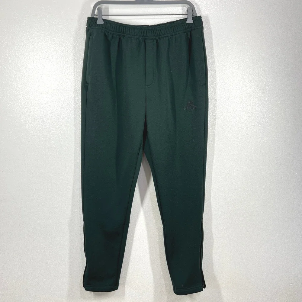 Adidas Fleece Tapered Pants Recycled Polyester‎ Joggers Sweatpants Green Large